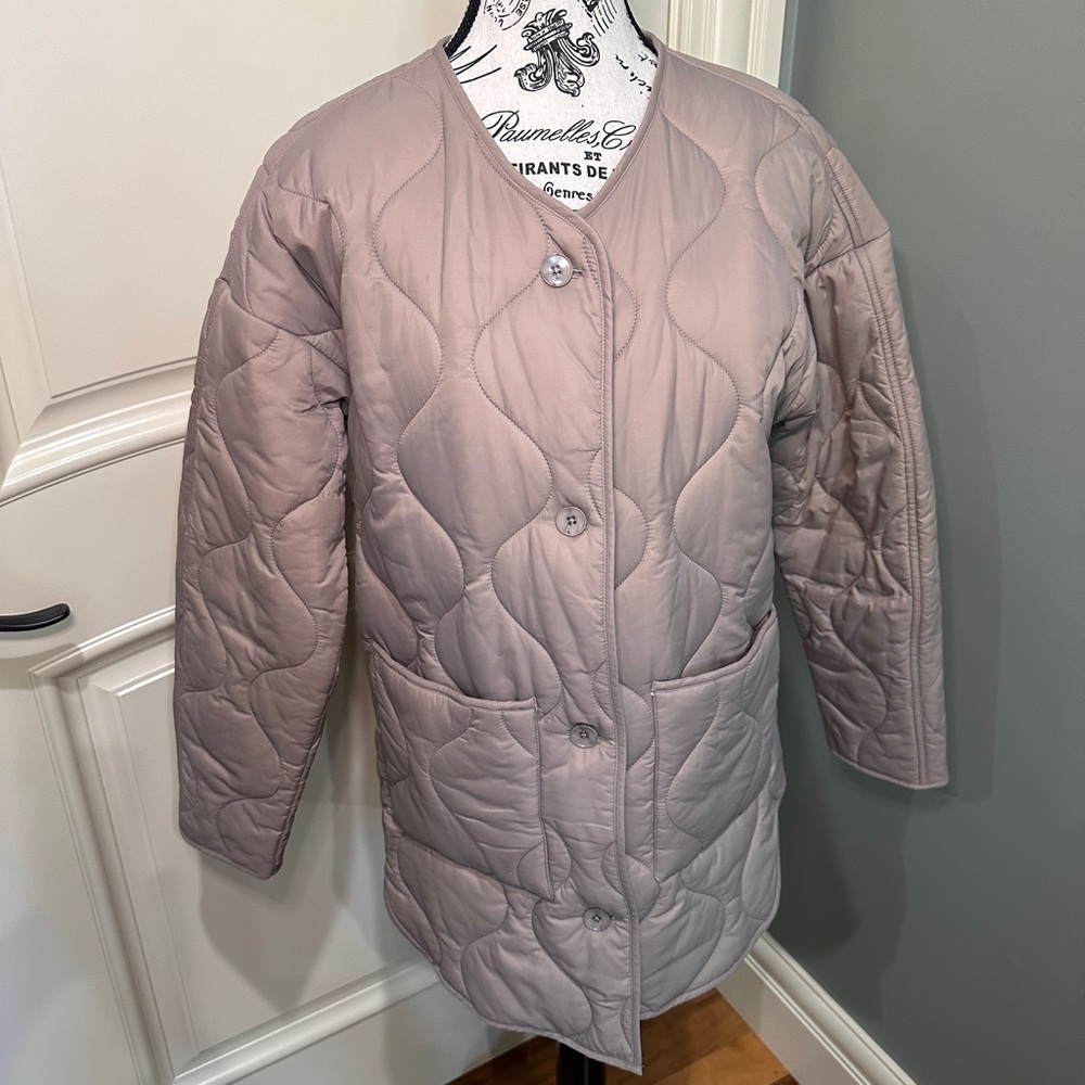 Smash + Tess Tan Puffer Jacket with Diamond Quilting